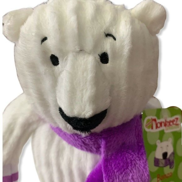 Monkeez & Friends Stuffed Animal White Polar Bear - Picture 2 of 6